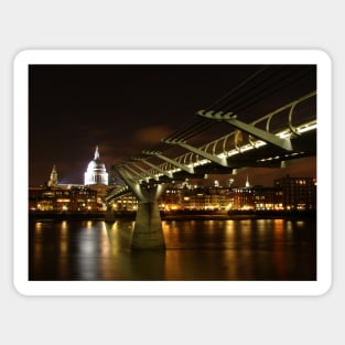 Millenium Bridge and St Paul`s Cathedral, London Sticker